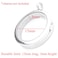 Zysta Silver Round Locket Pendant Necklace 30mm Glossy Stainless Steel Clear Glass Living Memory Floating Charms Stone Storage