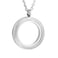Zysta Silver Round Locket Pendant Necklace 30mm Glossy Stainless Steel Clear Glass Living Memory Floating Charms Stone Storage