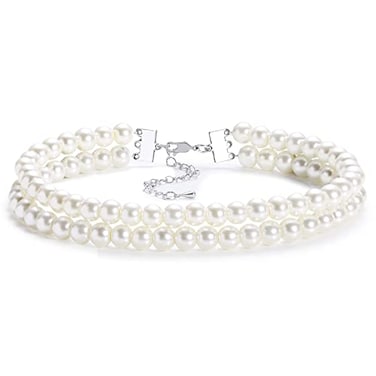 BABEYOND Round Imitation Pearl Choker Necklace Multi Strands Choker 20s Flapper Necklace Accessories for Gatsby Themed Party