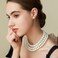 BABEYOND Round Imitation Pearl Necklace Vintage Multi Strands Necklace 20s Flapper Necklace for Party