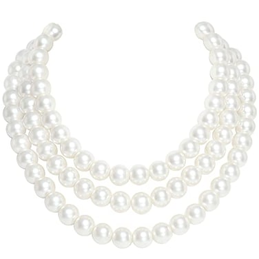 BABEYOND Round Imitation Pearl Necklace Vintage Multi Strands Necklace 20s Flapper Necklace for Party