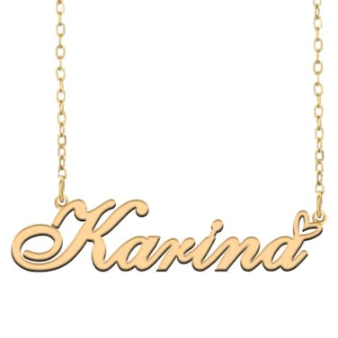 A168A Karina Custom Name Necklace Customized Personalized Plated Name Necklace for Mother Daughter Christmas New Year Gold