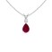 Angara 043 ct Ruby Teardrop Necklace with Diamond in Sterling Silver for Women ProngSet Natural Ruby VBale Pendant July Birthday Gemstone Jewelry Gift 6x4mm