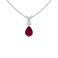 Angara 043 ct Ruby Teardrop Necklace with Diamond in Sterling Silver for Women ProngSet Natural Ruby VBale Pendant July Birthday Gemstone Jewelry Gift 6x4mm