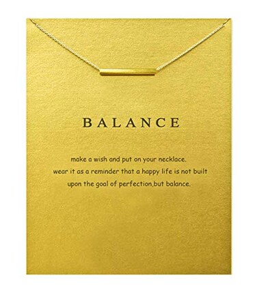 Baydurcan Bar Necklace Simple Pendant Chain Necklace with Message Card Gift Card