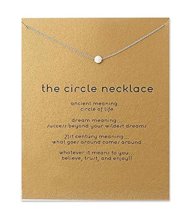 Baydurcan Dot Necklace Simple Pendant Chain Necklace with Message Card Gift Card dot s