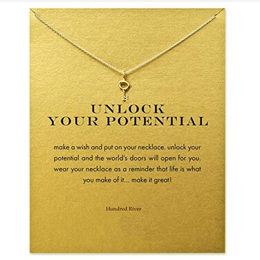 Baydurcan Friendship Key Necklace with Message Card Gift Card key