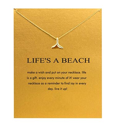 Baydurcan Mermaid Tail Necklace Mermaid Tail Pendant Chain Necklace with Message Card Gift Card