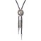 COOLLA Bolo tie Handmade Hat Feather Western Cowboy Black Vintage Pendant for WomenMen Silver