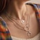 Edary Boho Layered Necklace Moon Necklaces Map Pendant Silver Jewelry for WomenSilver