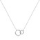 Fettero Pendant Necklace Sliver Interlocking Infinity Hammered Circle Platinum Plated Dainty Simple 2 Generations Jewelry for Women
