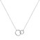 Fettero Pendant Necklace Sliver Interlocking Infinity Hammered Circle Platinum Plated Dainty Simple 2 Generations Jewelry for Women