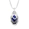 GexoOmgo Solid Long Chain Necklace for Women Created Crystal Sweater Triple Stack Pendant NecklaceBlue Fashion Jewelry