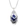 GexoOmgo Solid Long Chain Necklace for Women Created Crystal Sweater Triple Stack Pendant NecklaceBlue Fashion Jewelry