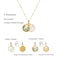 Monsefi Gold Pendant Necklace for Women Green and Gold Reversible Mountain Charm