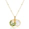 Monsefi Gold Pendant Necklace for Women Green and Gold Reversible Mountain Charm