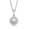 Jewelili Sterling Silver 5 MM Round Pearl and Round Cubic Zirconia Pendant Necklace 18 Cable Chain