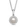 Jewelili Sterling Silver 5 MM Round Pearl and Round Cubic Zirconia Pendant Necklace 18 Cable Chain