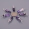 Justinstones Natural African Amethyst Gemstone Hexagonal Pointed Reiki Chakra Pendant Genuine Leather Necklace 18 Inch