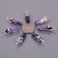Justinstones Natural African Amethyst Gemstone Hexagonal Pointed Reiki Chakra Pendant Genuine Leather Necklace 18 Inch