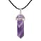 Justinstones Natural African Amethyst Gemstone Hexagonal Pointed Reiki Chakra Pendant Genuine Leather Necklace 18 Inch