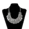 LUREME Vintage Engraved Coin Bib Statement Necklace Clavicle Necklace 01003295 Antique Silver