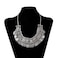 LUREME Vintage Engraved Coin Bib Statement Necklace Clavicle Necklace 01003295 Antique Silver