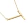 MOMOL Sideways Initial Necklace for Women Gold Plated Large Letter Necklace