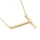 MOMOL Sideways Initial Necklace for Women Gold Plated Large Letter Necklace