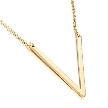 MOMOL Sideways Initial Necklace for Women Gold Plated Large Letter Necklace
