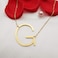 MOMOL Sideways Initial Necklace for Women Gold Plated Large Letter Necklace