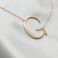 MOMOL Sideways Initial Necklace for Women Gold Plated Large Letter Necklace