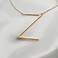 MOMOL Sideways Initial Necklace for Women Gold Plated Large Letter Necklace