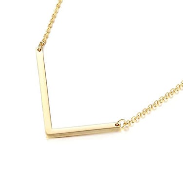 MOMOL Sideways Initial Necklace for Women Gold Plated Large Letter Necklace