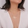 MOMOL Sideways Initial Necklace Stainless Steel Silver Large Big Letter U Pendant Necklace Script Name Monogram Necklaces for Women