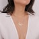 MOMOL Sideways Initial Necklace Stainless Steel Silver Large Big Letter U Pendant Necklace Script Name Monogram Necklaces for Women