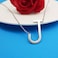MOMOL Sideways Initial Necklace Stainless Steel Silver Large Big Letter U Pendant Necklace Script Name Monogram Necklaces for Women
