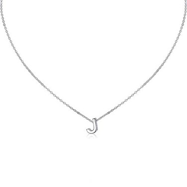 MOMOL Small Initial Necklace for Women Stainless Steel Tiny Letter J Personalized Name Necklace