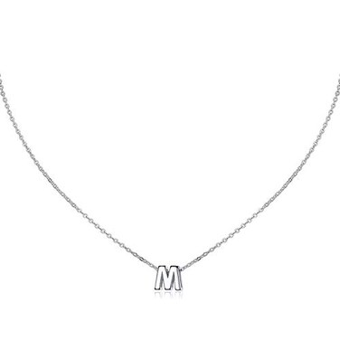 MOMOL Small Initial Necklace for Women Stainless Steel Tiny Letter M Necklace Personalized Name Necklace