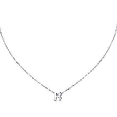 MOMOL Small Initial Necklace for Women Stainless Steel Tiny Letter R Necklace Personalized Name Necklace