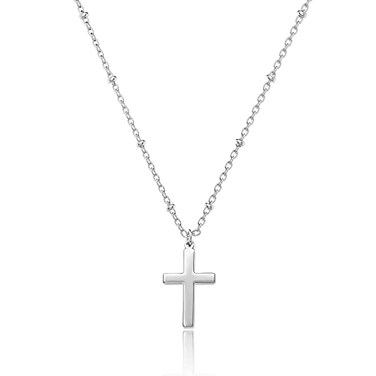 Moodear Silver Cross Necklace for Women Sterling Silver Cross Pendant