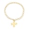MQV Chunky Statement Hammered Bold Two Tone Cross Necklace Thick Chain Vintage Layered Chain Pendant Paperclip Snake Choker Stacks chunky cross style1