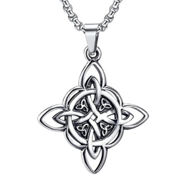 NIGHTCRUZ Witches Knot Necklace Celtic Knot Pendant with Triquetra Trinity