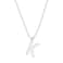 PAVOI 14K White Gold Plated Initial Necklace Letter Necklaces for Women K Initial