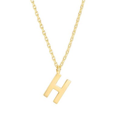 PAVOI 14K Yellow Gold Plated Initial Necklace Letter Necklaces for Women H Initial