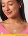 Peanuts Snoopy Necklace for Women Official License 162 Silver FlashPlated Heart Necklace with Pink Glitter and Crystal