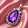 PRINCESS CUTENESS Princess Sofia the First Purple Teardrop Crystal Royal Amulet Rhinestone Silver Tone Pendant Necklace