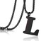 Rehoboth Initial Large Letter L Pendant Necklaces for Women Men 26 Big Alphabet Personalized Charm Necklace 24 Inch Black Chains I CAN DO ALL THINGS on Back