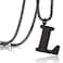 Rehoboth Initial Large Letter L Pendant Necklaces for Women Men 26 Big Alphabet Personalized Charm Necklace 24 Inch Black Chains I CAN DO ALL THINGS on Back