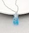 RUIZHEN Mix Multicolor Resin Gummy Bear Pendant Necklace Stainless Steel Chainblue